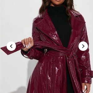 Fashion Nova Burgundy Trench Coat